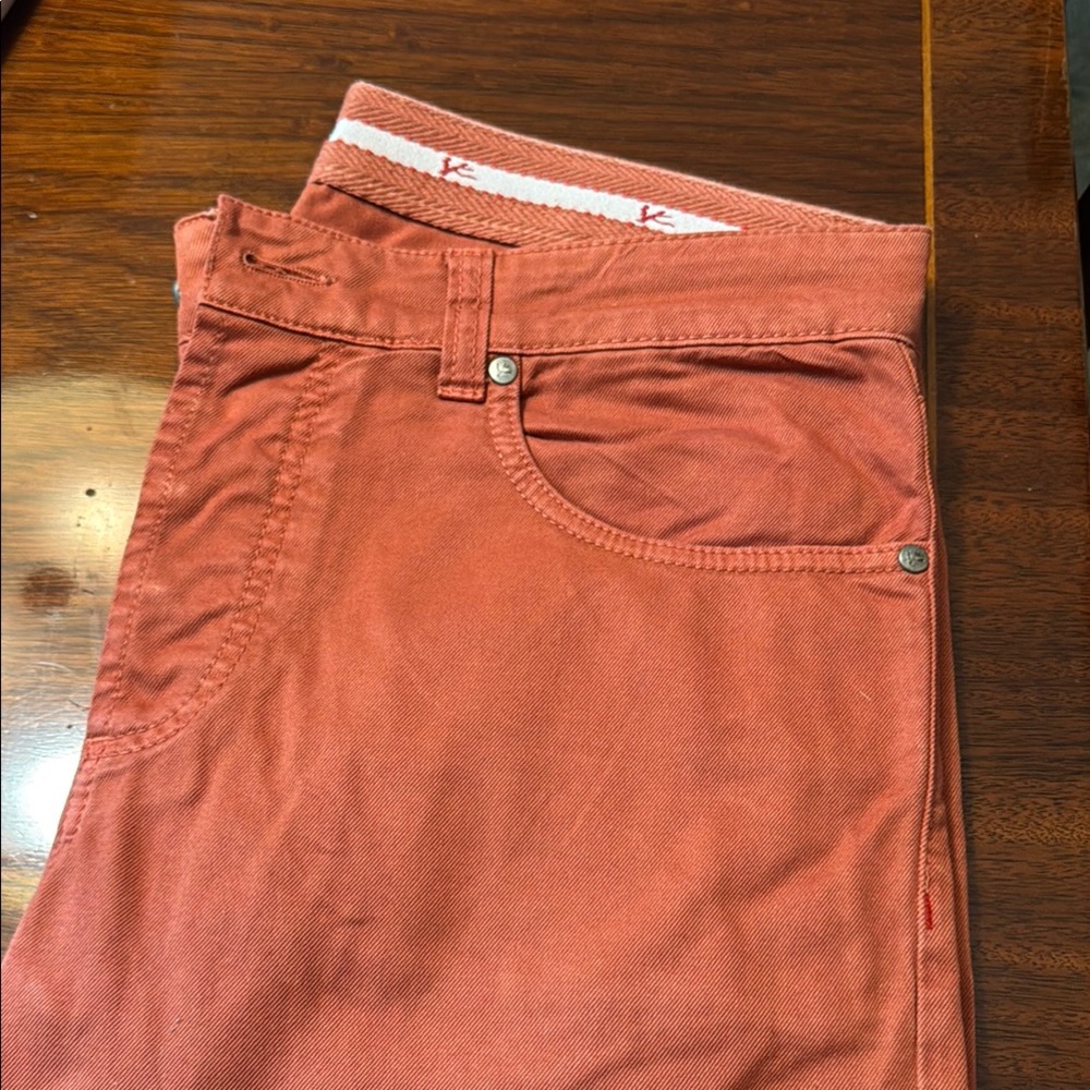Isaia Terracotta Denim Pants